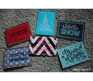 Stickdatei - ITH Postkarte Merry Christmas 1